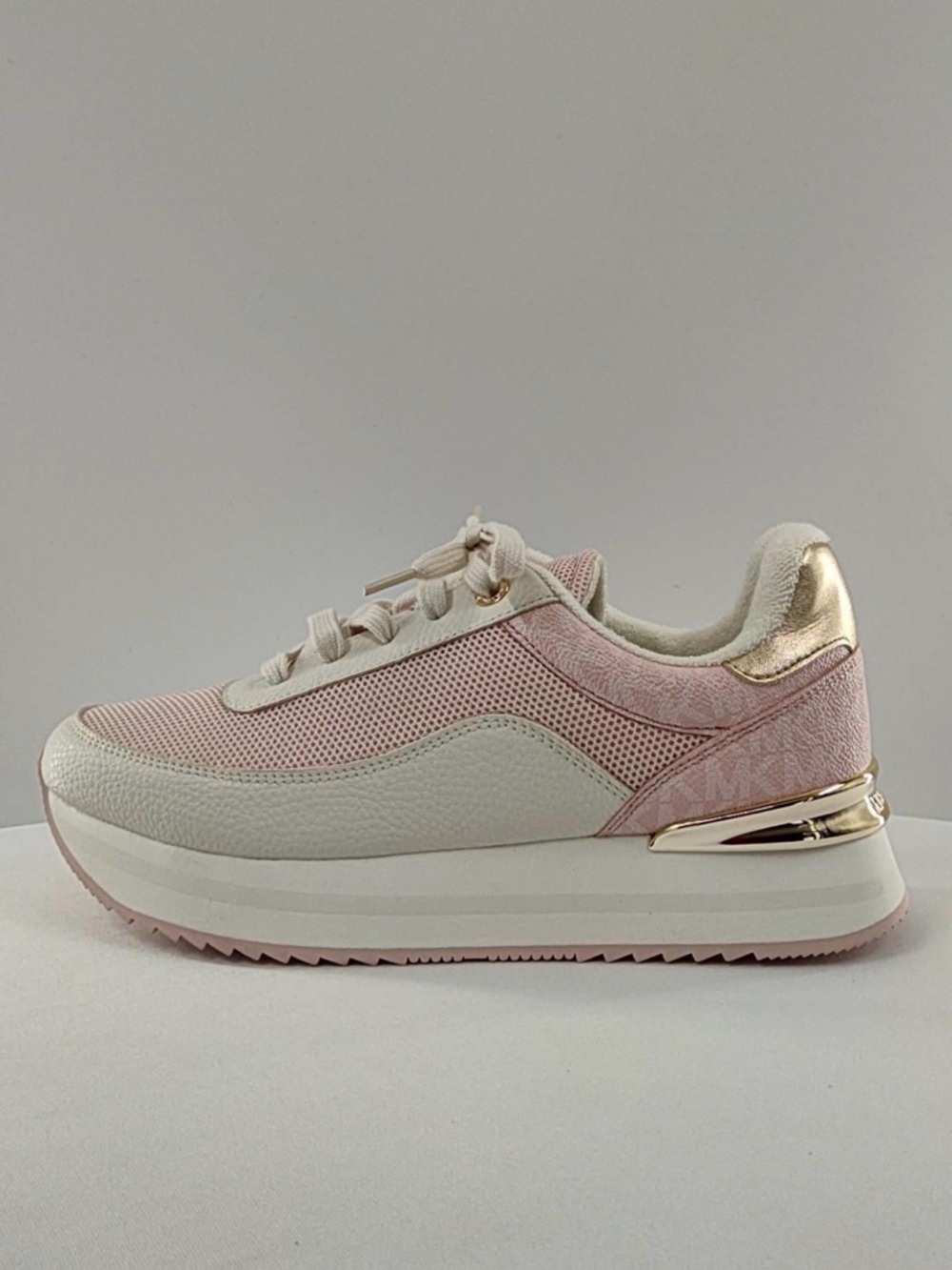Michael Kors Pink and Cream Platform Lace-Up Sneaker - Picture 6 of 6